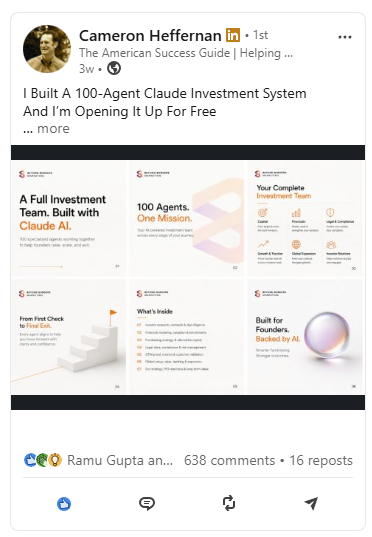 LinkedIn post by Cameron Heffernan — 638 comments · 16 reposts